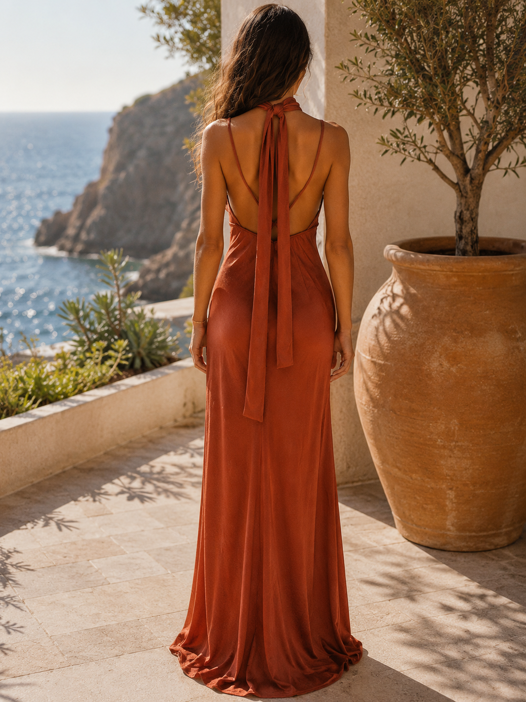 Vestido Comprido com Lenço