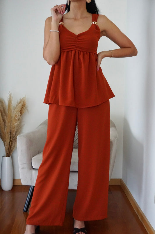 Conjunto Top e Calça Pantalona