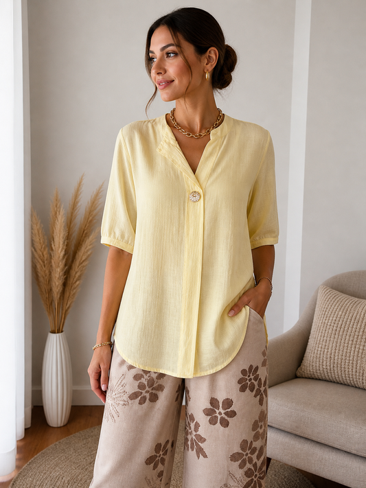 Blusa Amarela Fluida