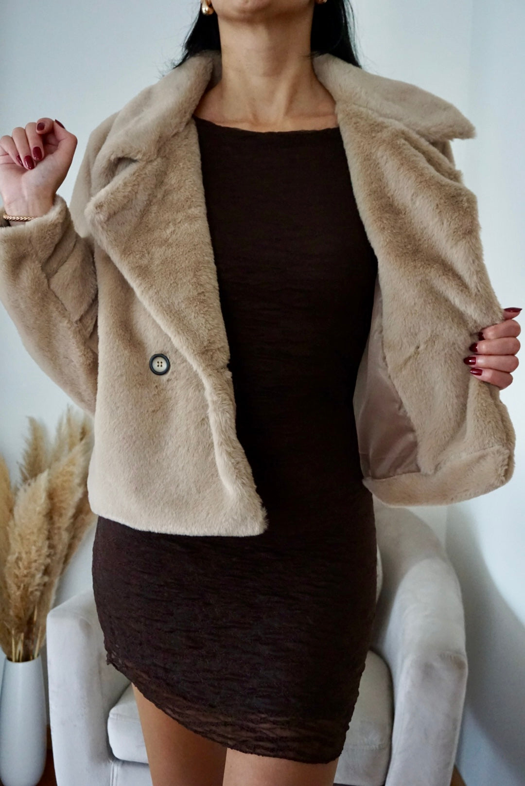 Casaco de pelo sintético