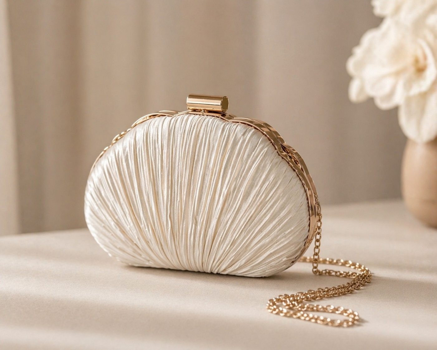 Pochete clutch champanhe