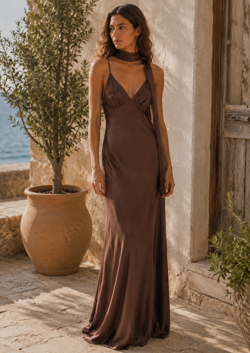 Vestido Comprido com Lenço